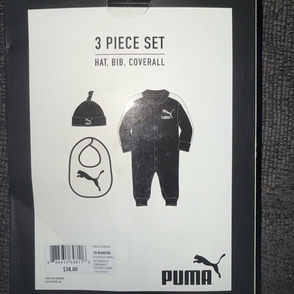 Puma 18 month 3 Piece Set - Black - Picture 1 of 2